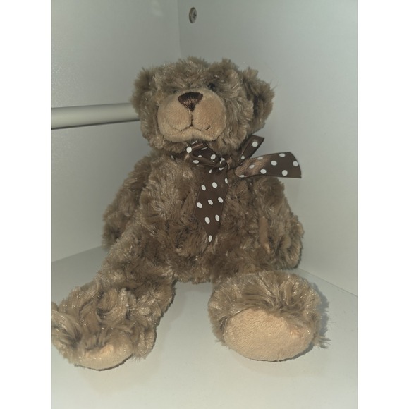 GANZ Other - Ganz Brown Plush Teddy Bear with Polka Dot Bow –‎ 11" Soft Stuffed Animal Toy